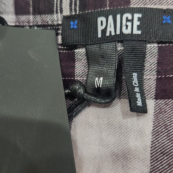 Paige Women Black and Gray Size M  Plaid Shirt - Picture 4 of 7